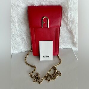 Furla Scarlet Crossbody with Gold Chain
